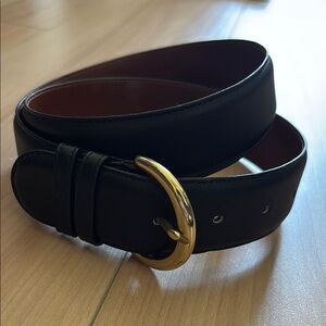 Coach Black Leather Belt Size Large. Brass Buckle.